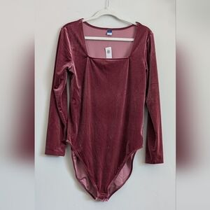 Old Navy Velvet Bodysuit - Deep Pink
